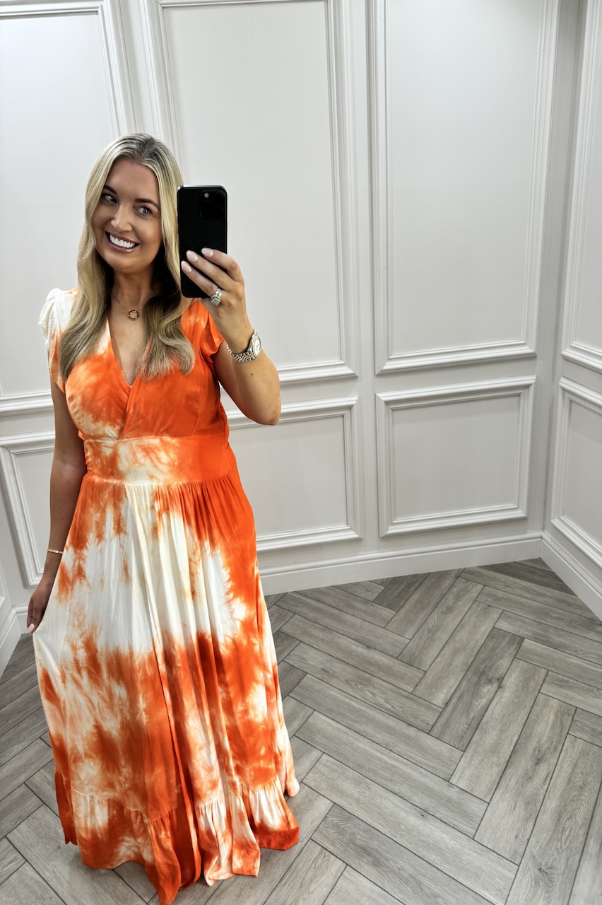 Orange Sunset Maxi With Split 