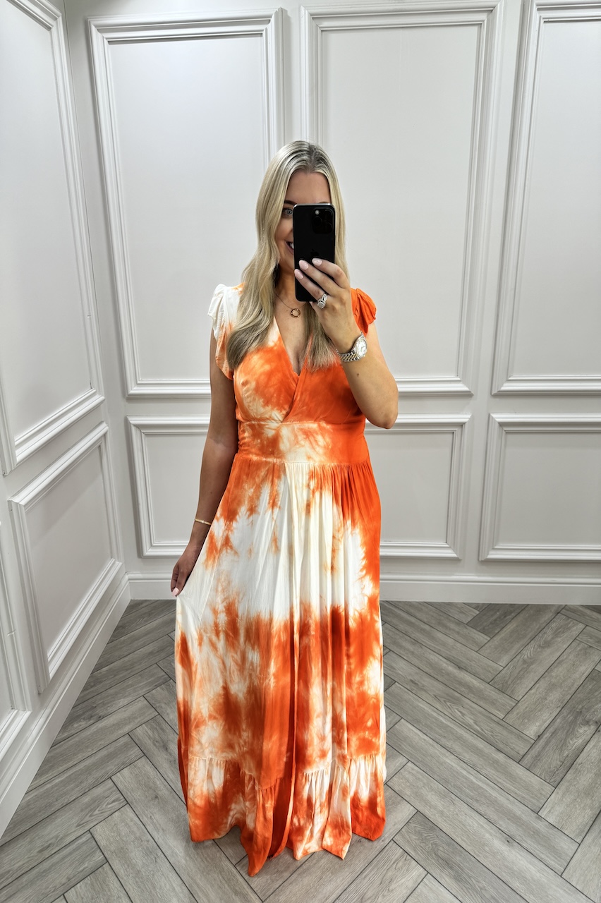 Orange Sunset Maxi With Split 