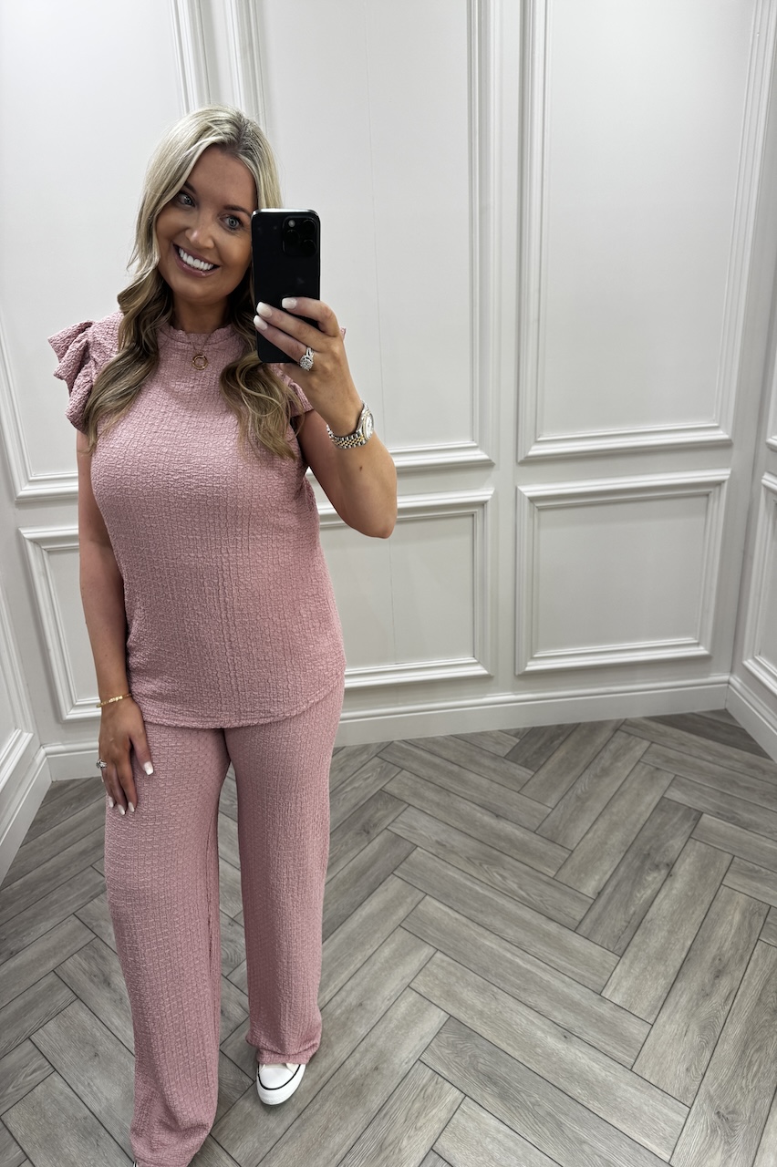 Dusky Pink Summer Breeze Trouser Set