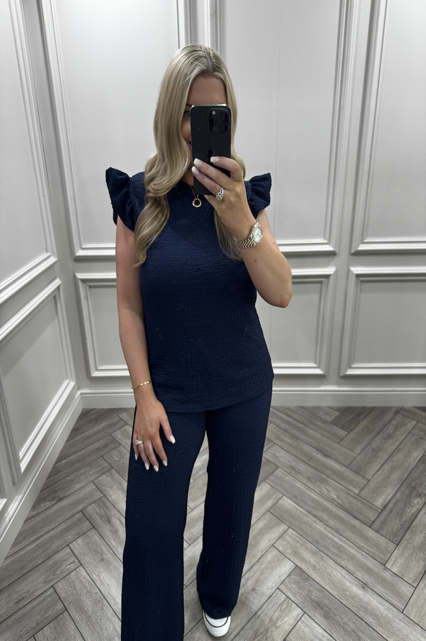 Navy Summer Breeze Trouser Set