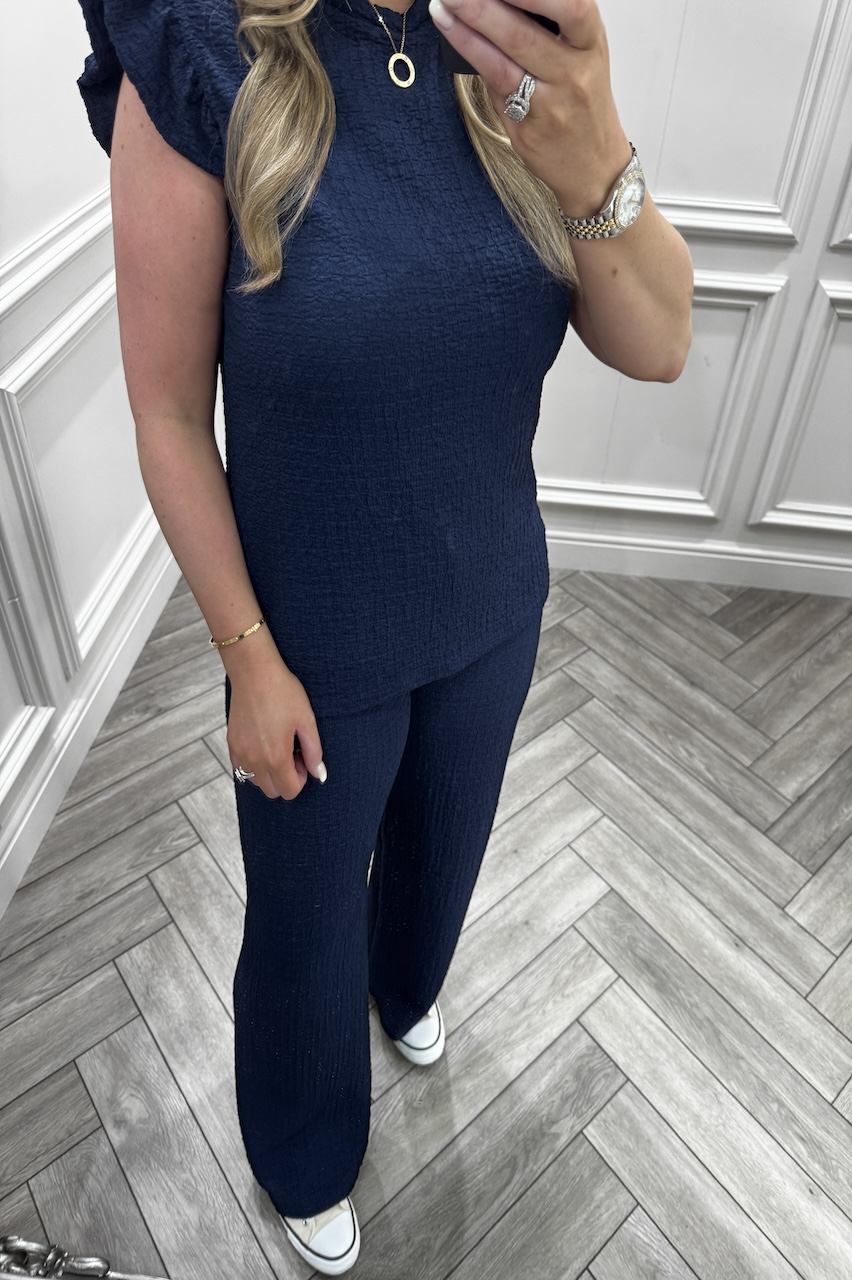 Navy Summer Breeze Trouser Set