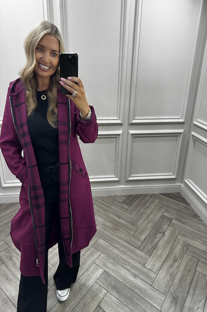 Nina Plum Check Jacket 