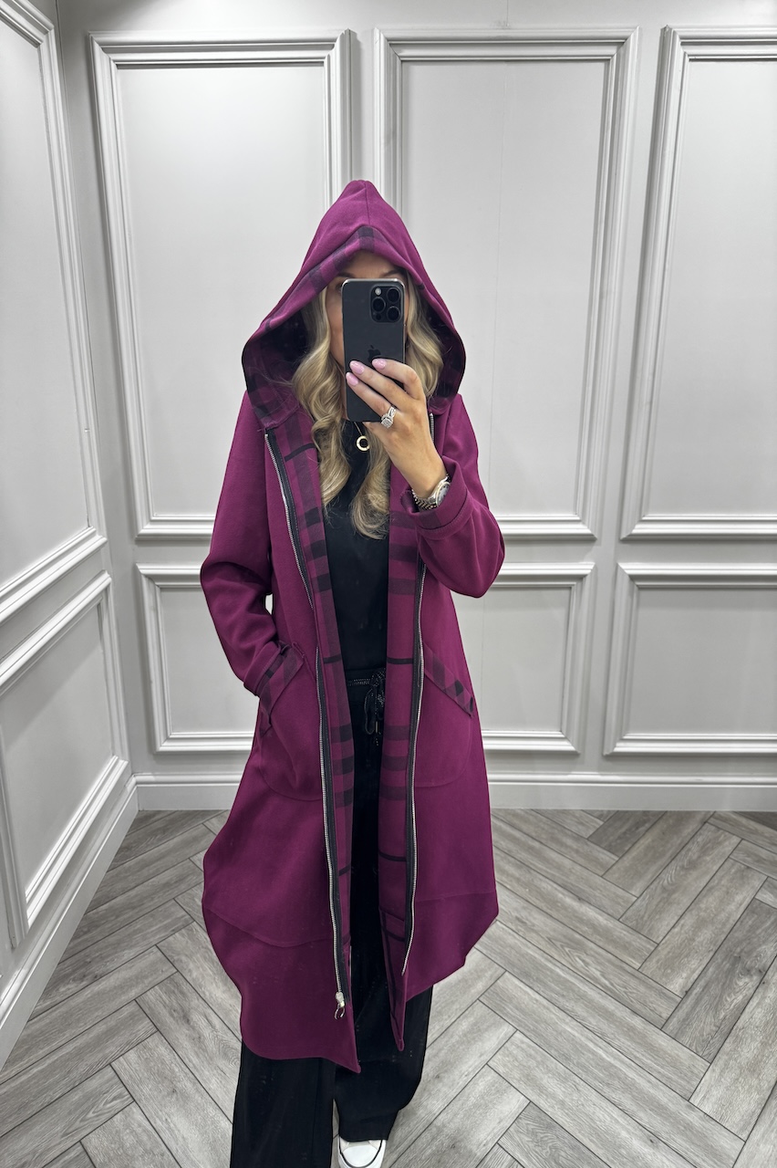 Nina Plum Check Jacket 