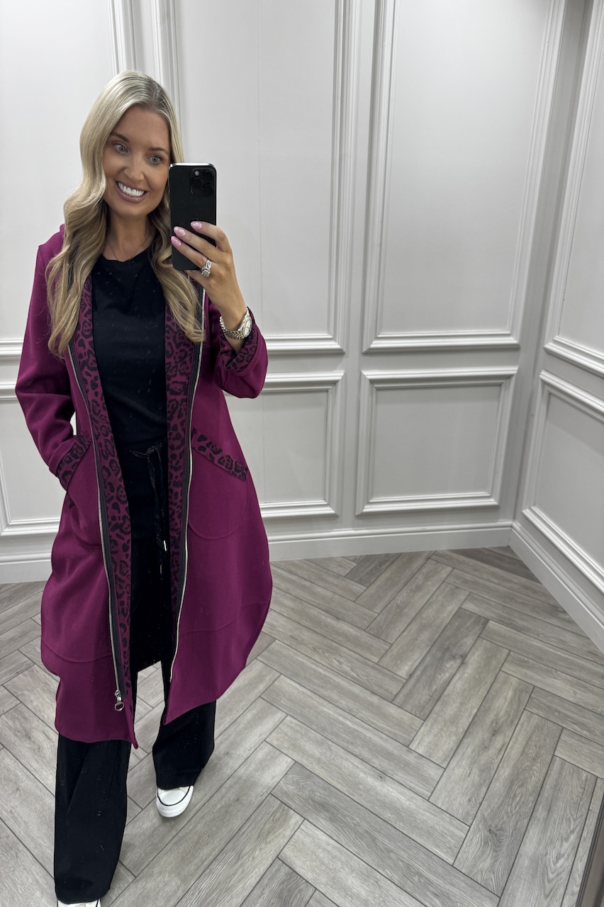 Nina Plum Leopard Jacket 
