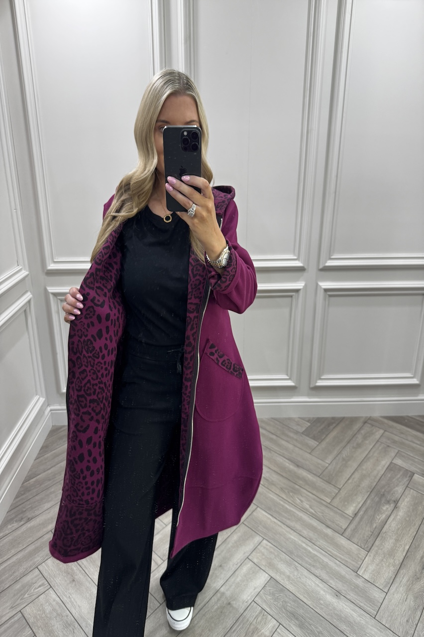 Nina Plum Leopard Jacket 