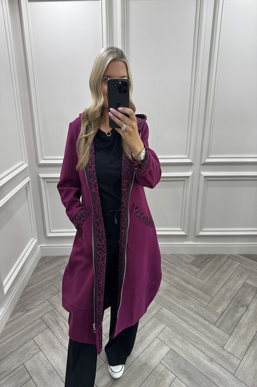 Nina Plum Leopard Jacket 