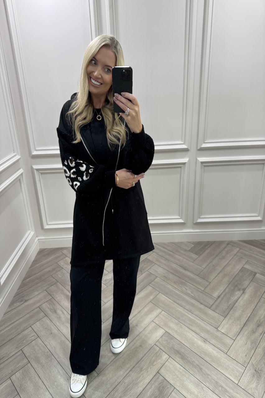 Black Leopard Snuggles Jacket 