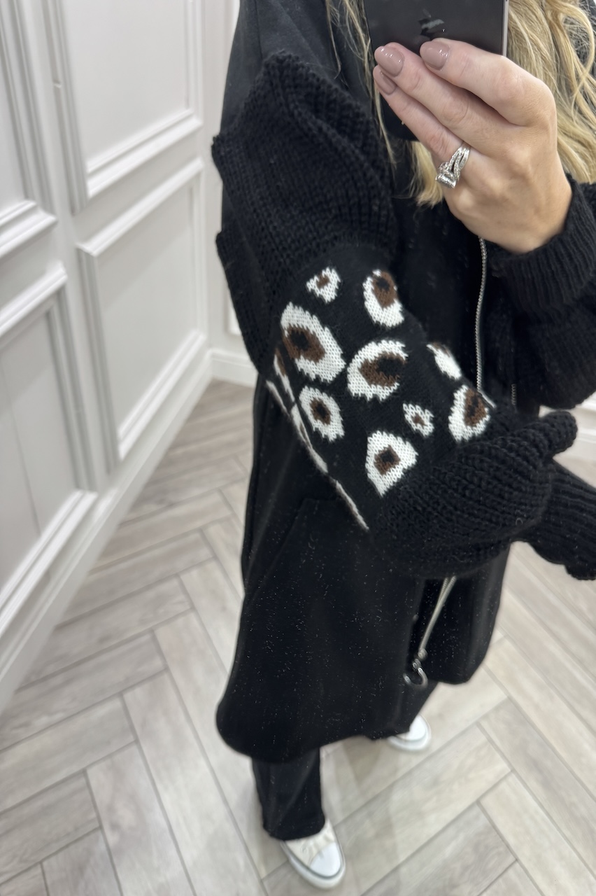 Black Leopard Snuggles Jacket 