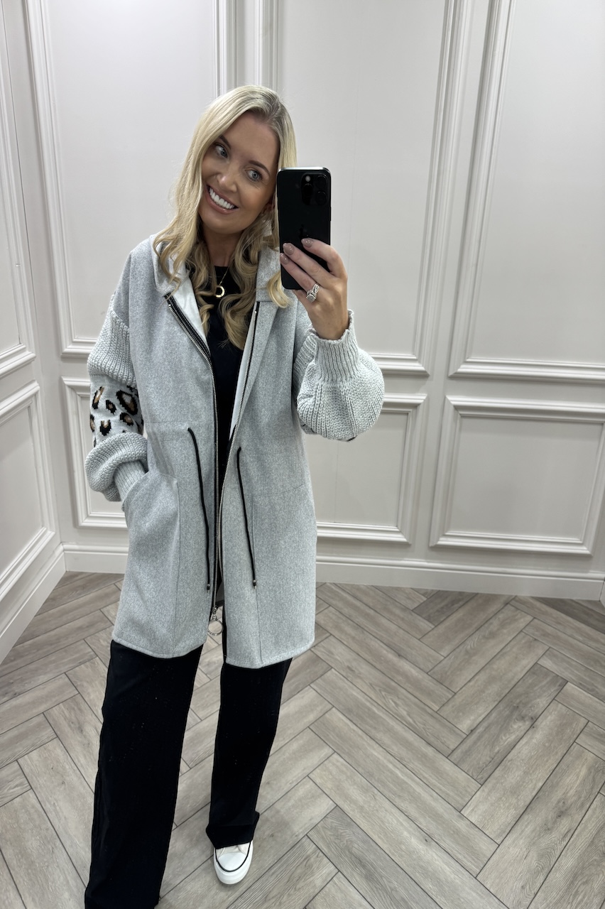 Grey Leopard Snuggles Jacket 