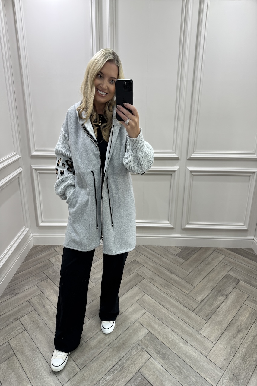 Grey Leopard Snuggles Jacket 
