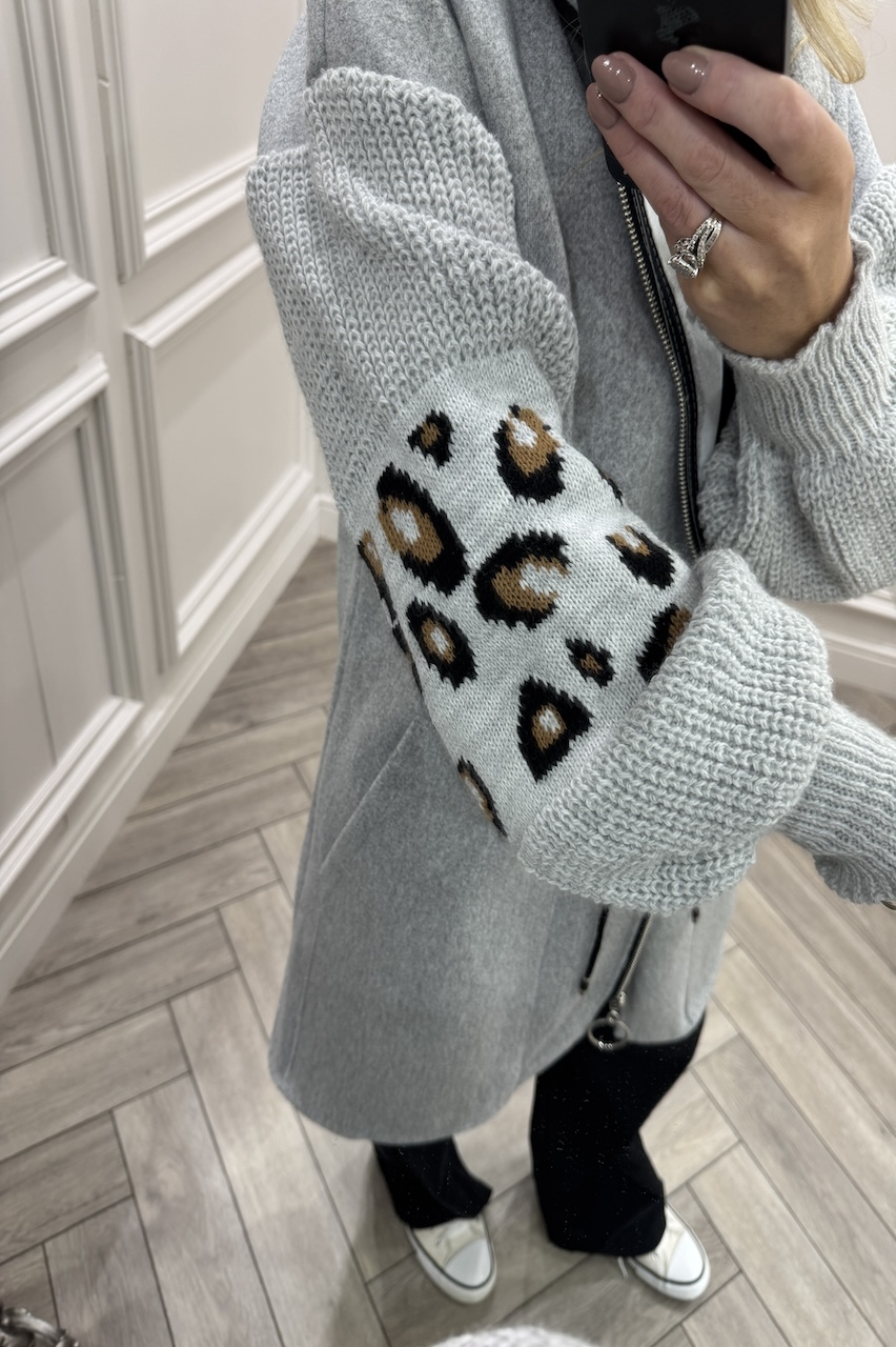 Grey Leopard Snuggles Jacket 