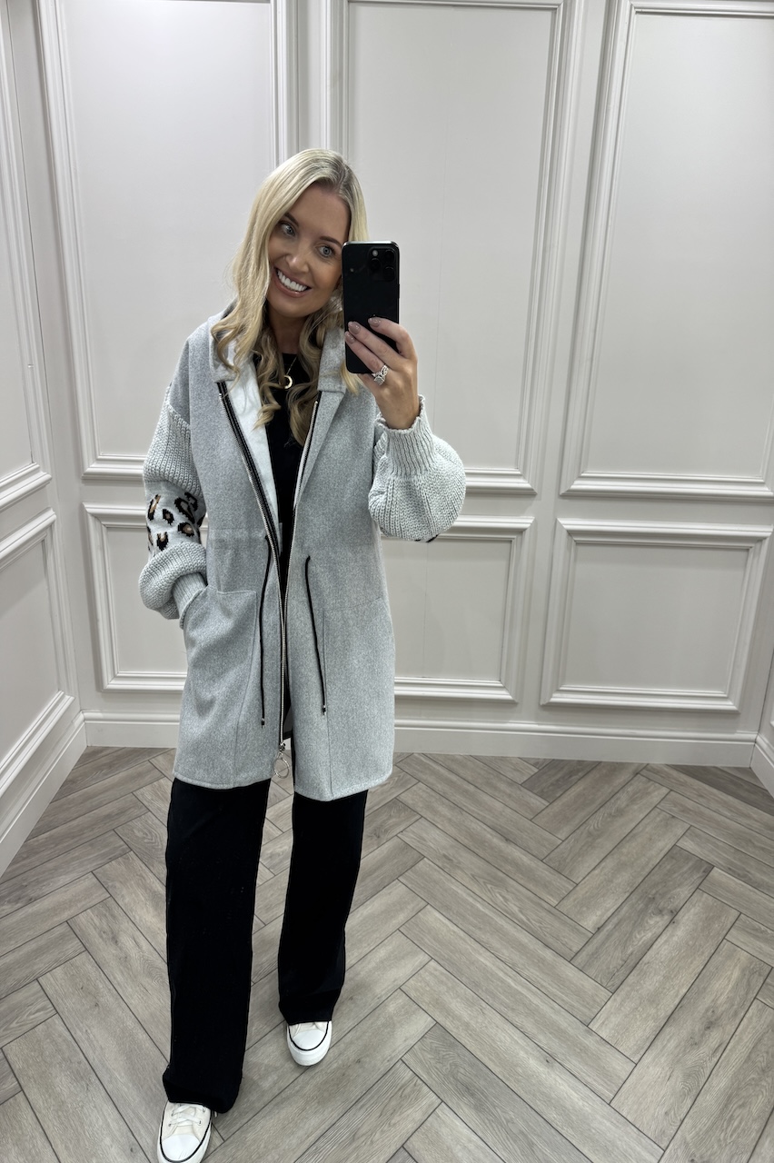 Grey Leopard Snuggles Jacket 