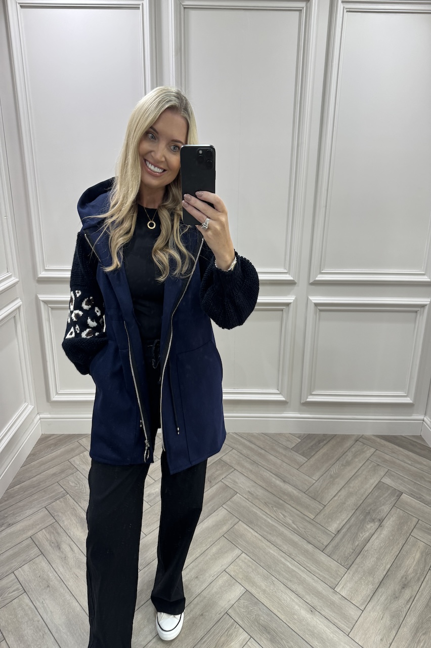 Navy Leopard Snuggles Jacket 