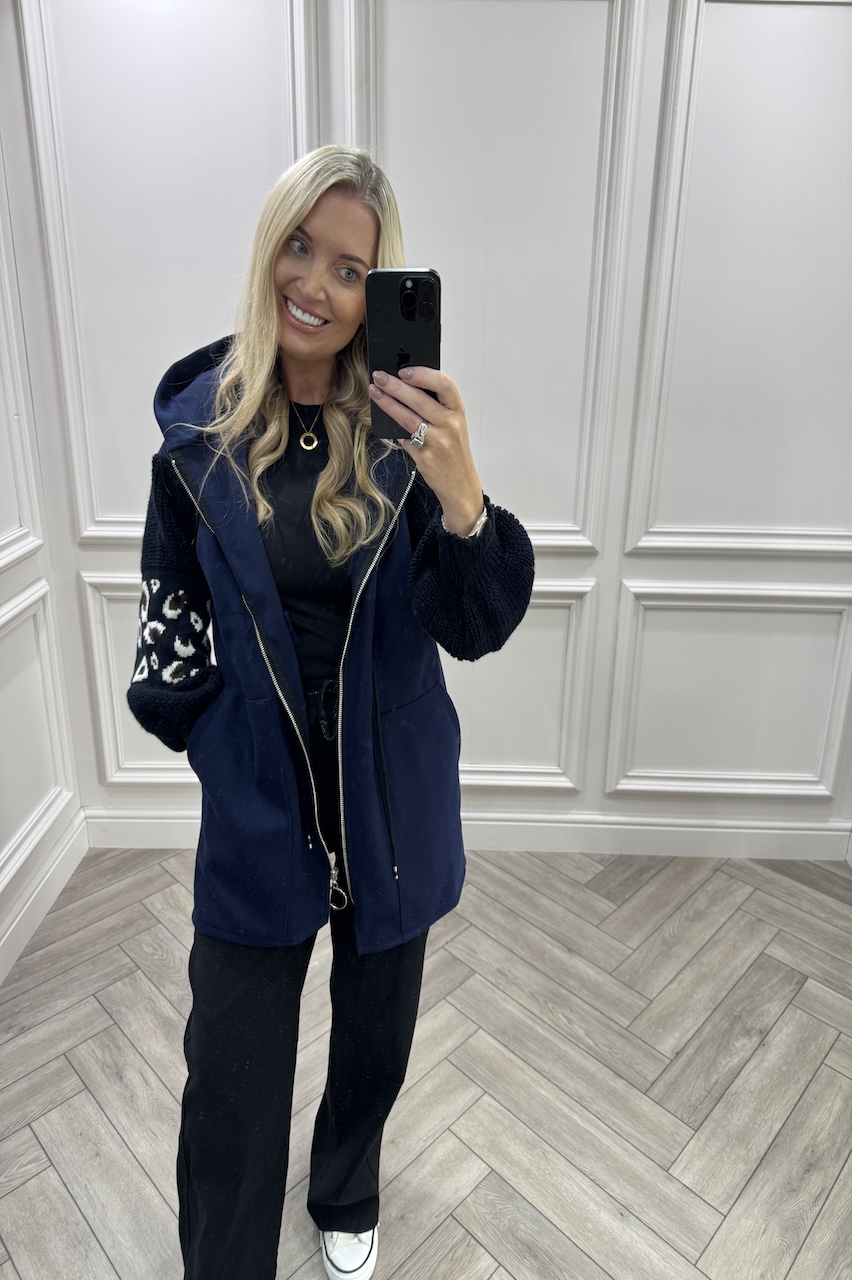 Navy Leopard Snuggles Jacket 