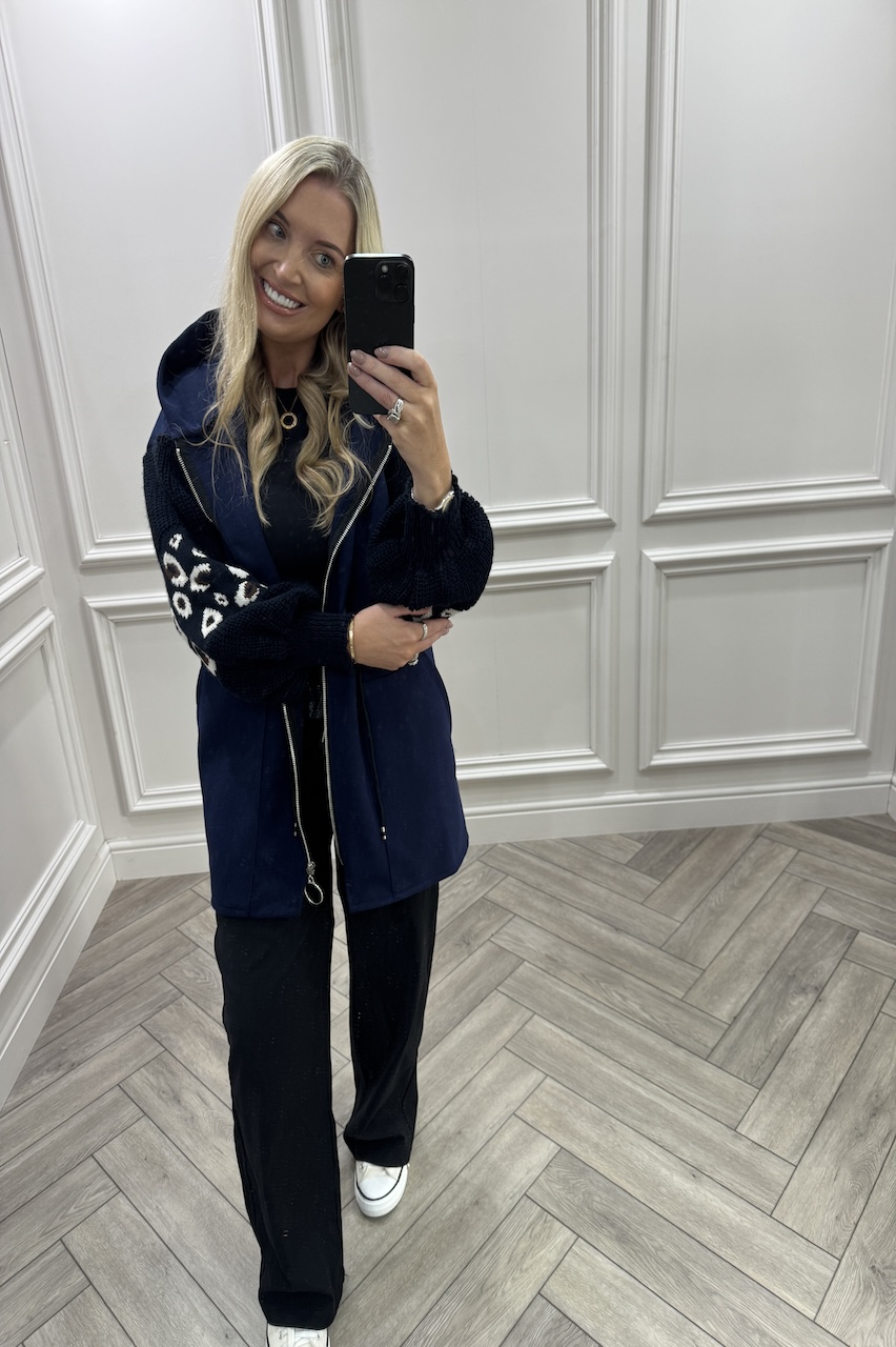 Navy Leopard Snuggles Jacket 