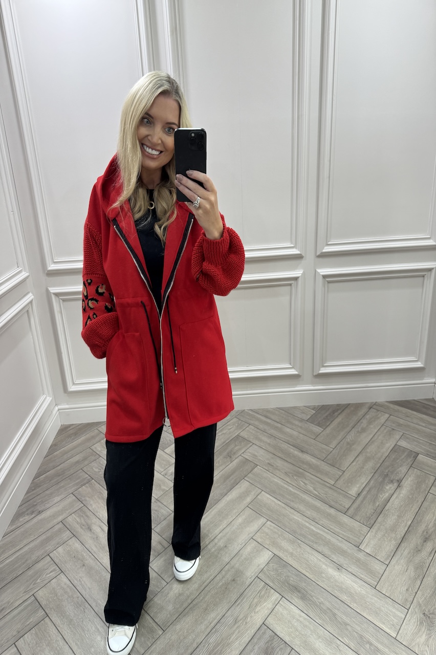 Red Leopard Snuggles Jacket 