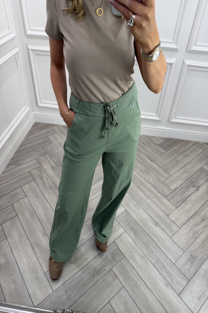 Khaki Magic Wide Leg Trousers 