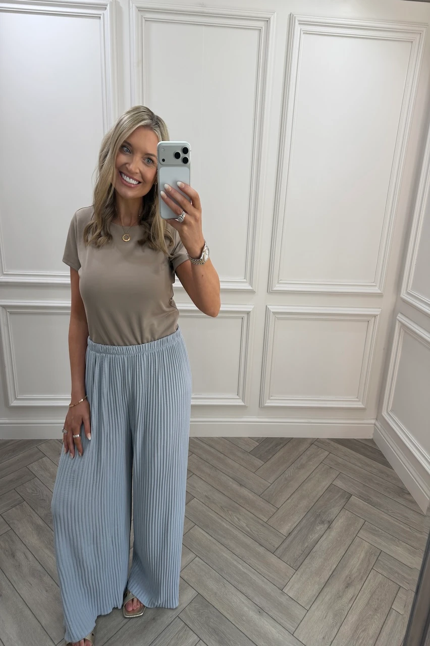 Grey Favourite Pleated  Trousers