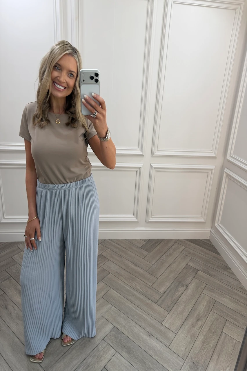 Grey Favourite Pleated  Trousers
