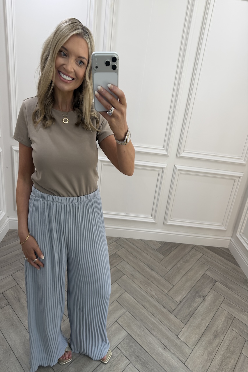Grey Favourite Pleated  Trousers