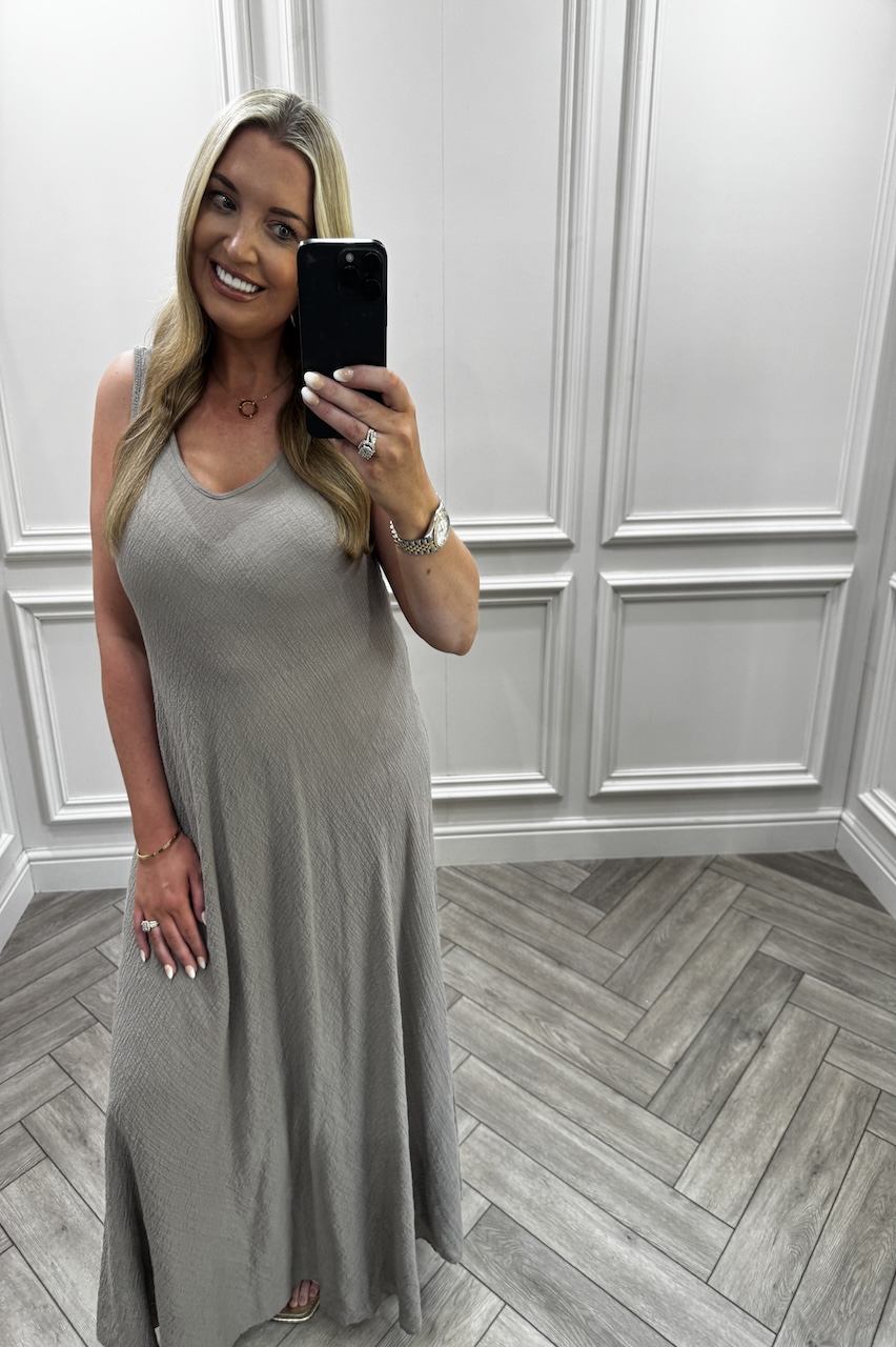 Taupe Holiday Essentials Cotton Sleeveless Maxi