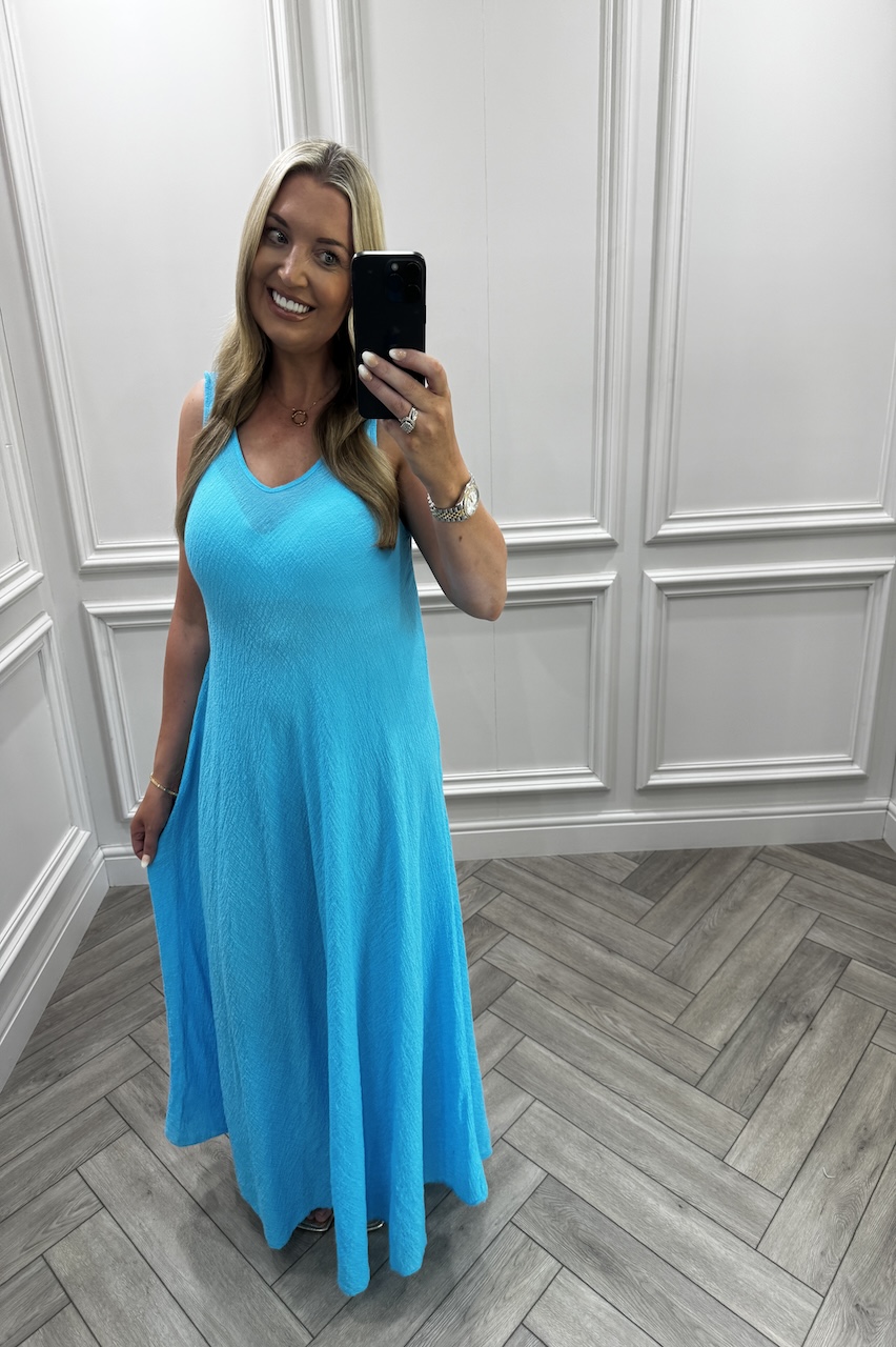 Blue Holiday Essentials Cotton Sleeveless Maxi