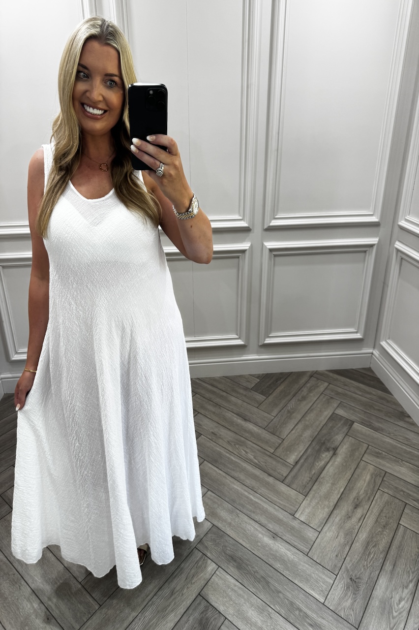 White Holiday Essentials Cotton Sleeveless Maxi