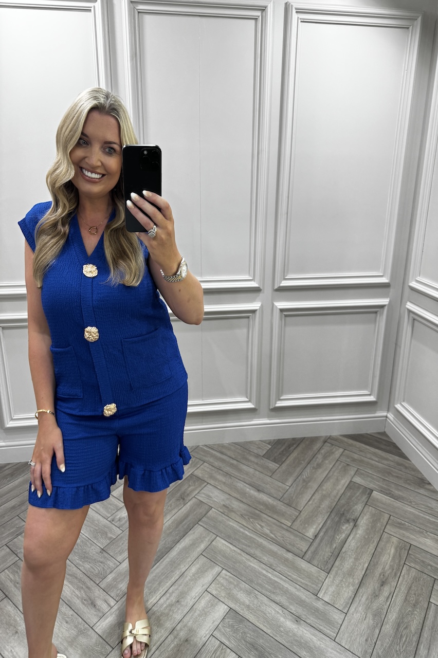 Royal Ivy Gold Button Detail Short Set 