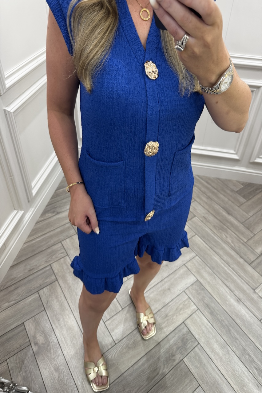 Royal Ivy Gold Button Detail Short Set 