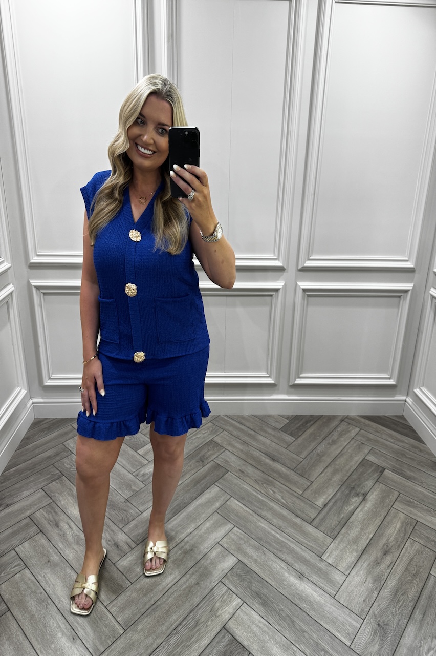 Royal Ivy Gold Button Detail Short Set 