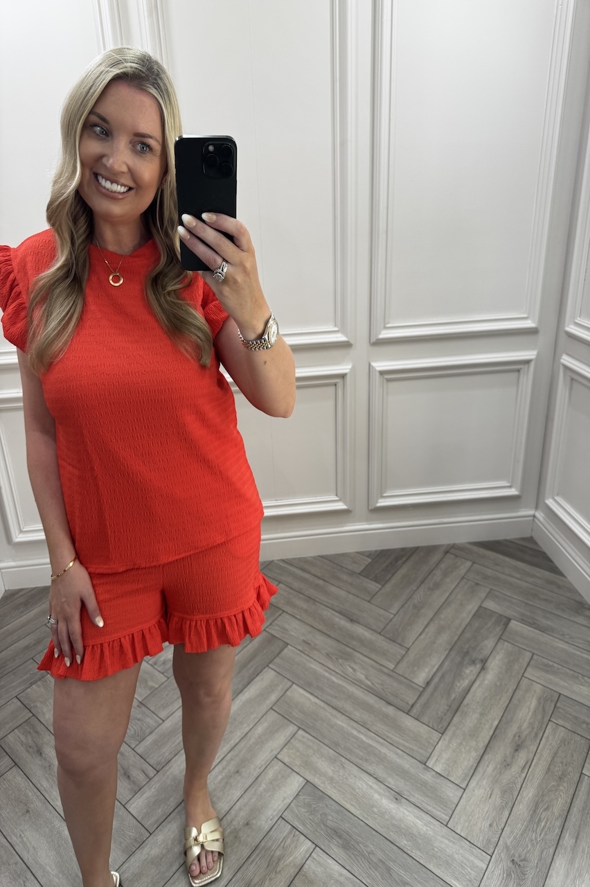 Red Honey Glow Short Set