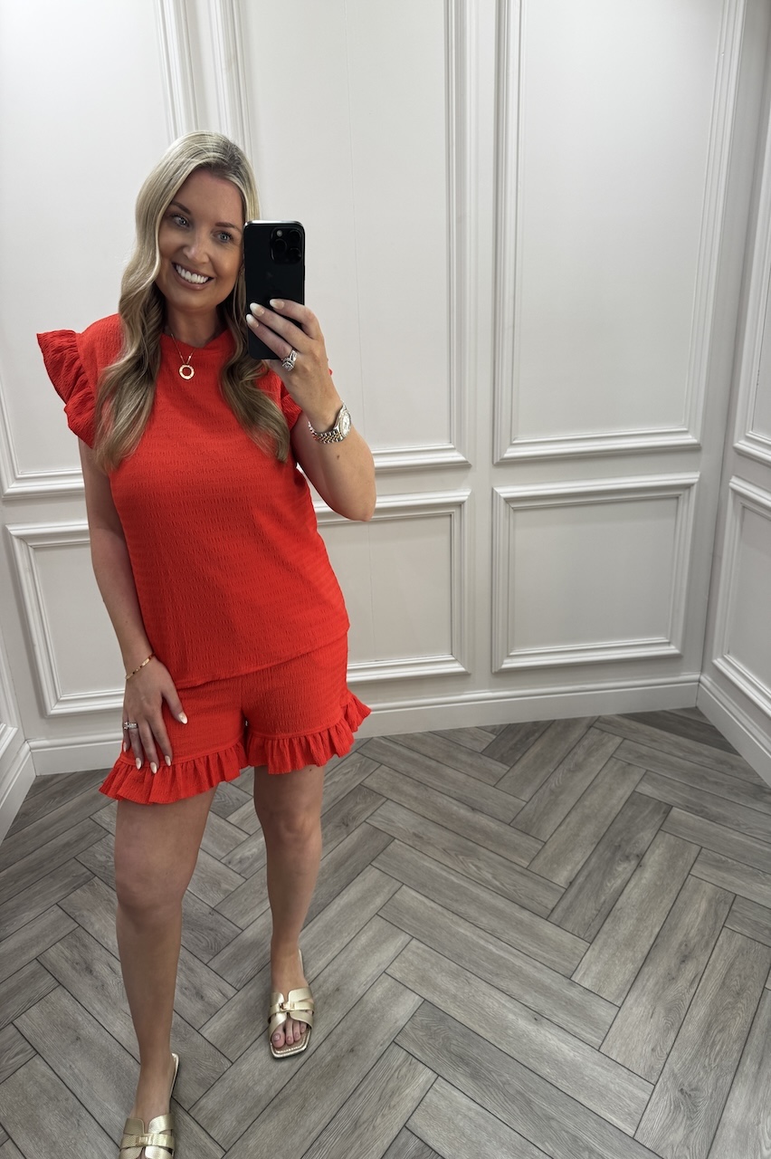 Red Honey Glow Short Set