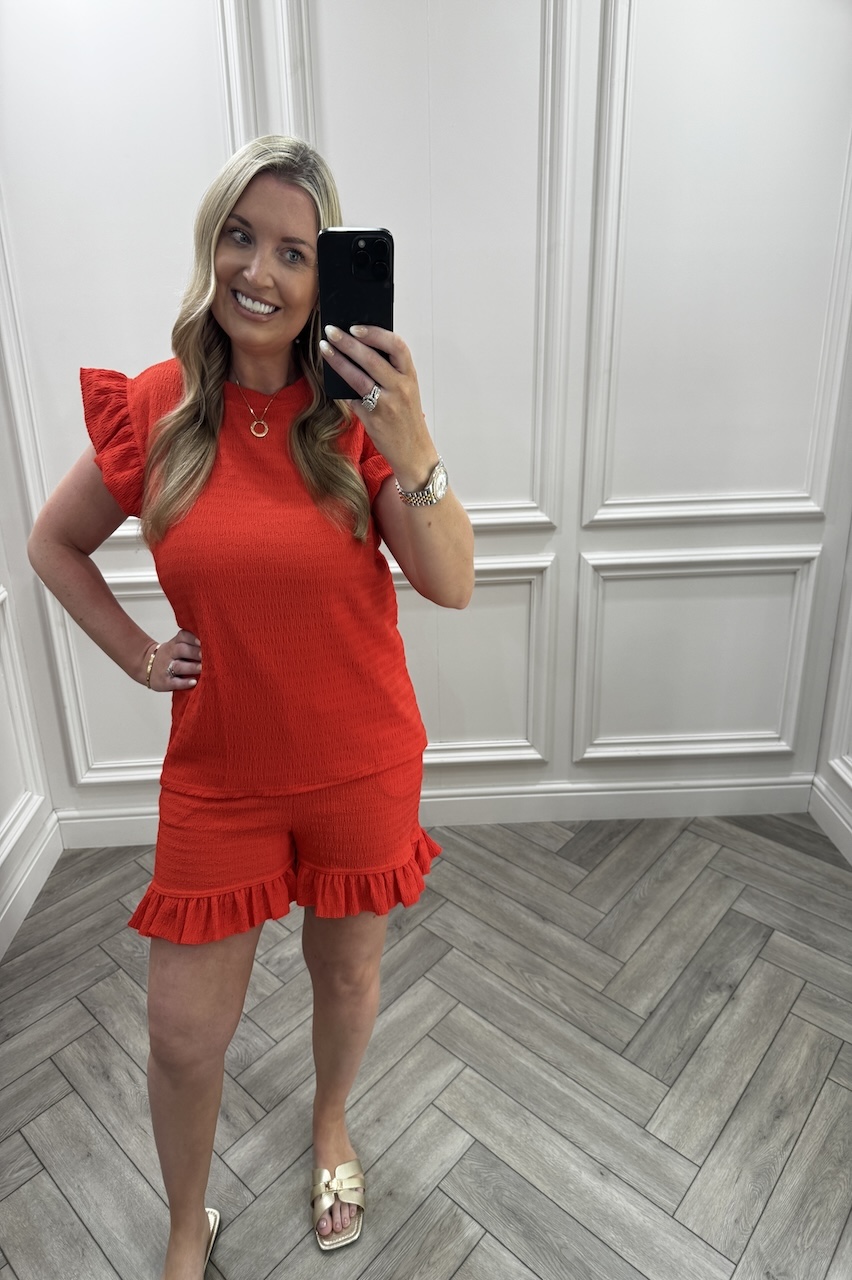 Red Honey Glow Short Set