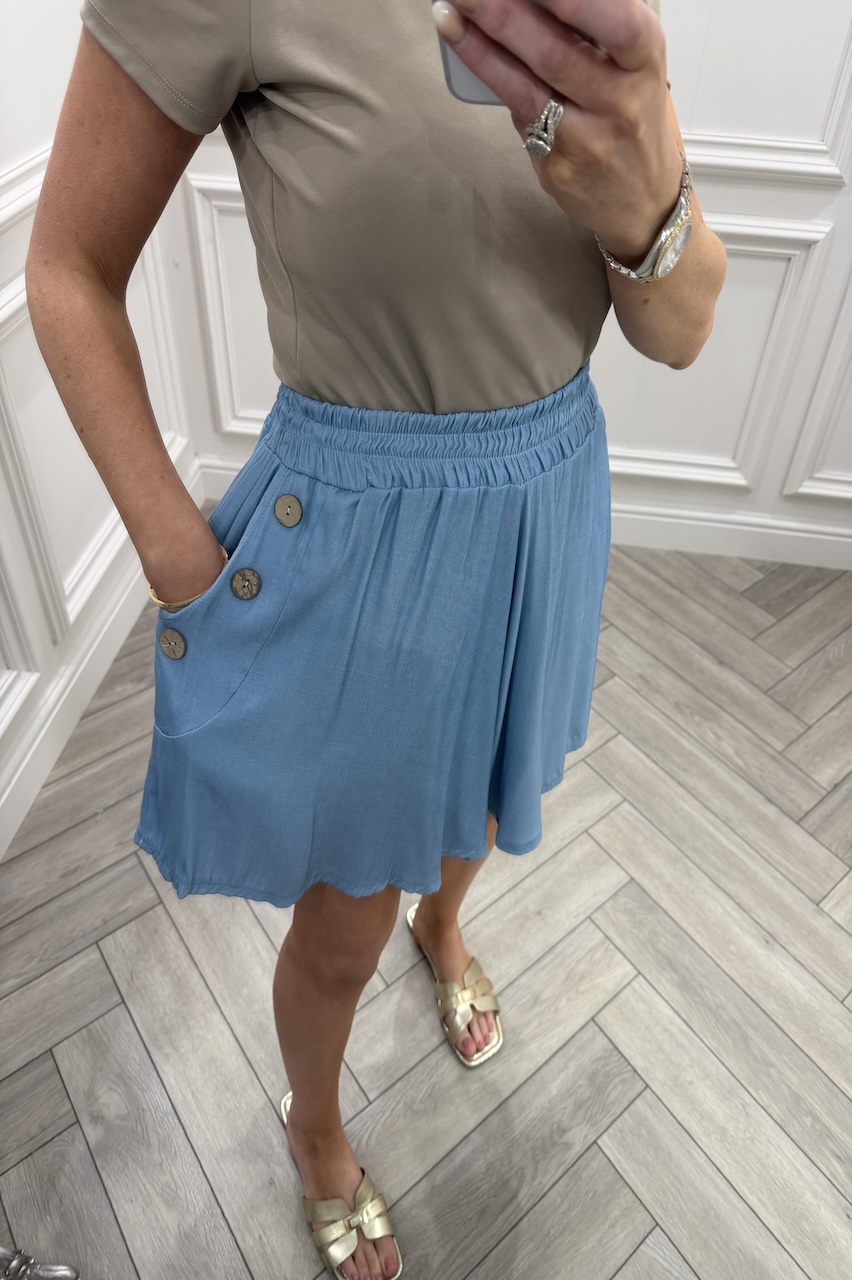 Roxy Light Denim Button Shorts