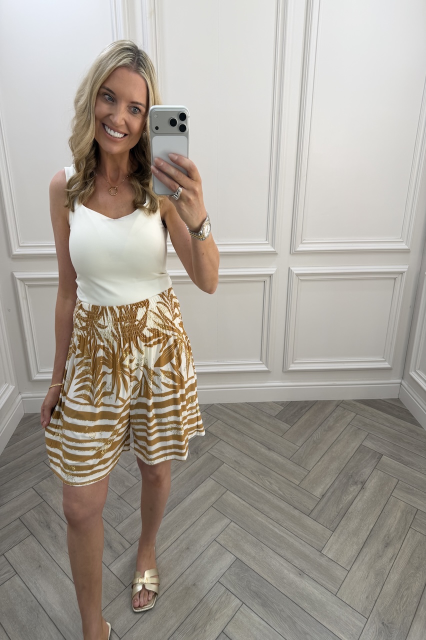 Juliet Tan Elasticated Shorts