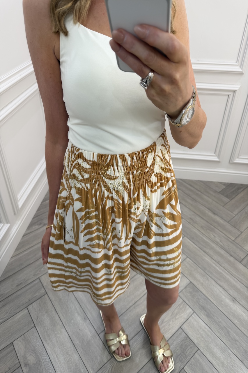 Juliet Tan Elasticated Shorts