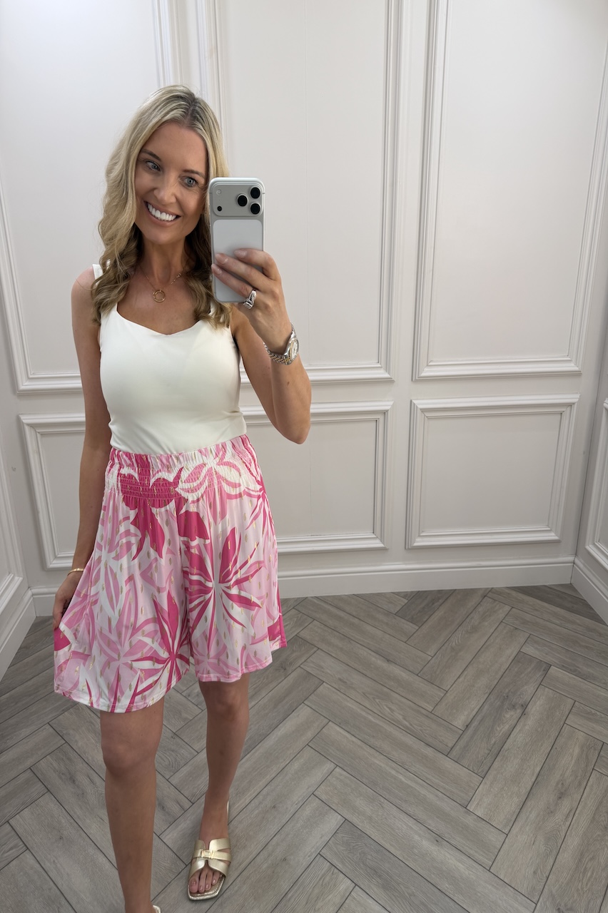 Wren Pink Floral Elasticated Shorts