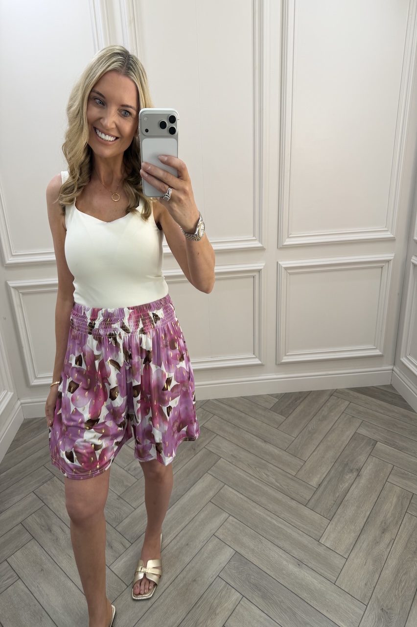 Tilly Purple Elasticated Shorts