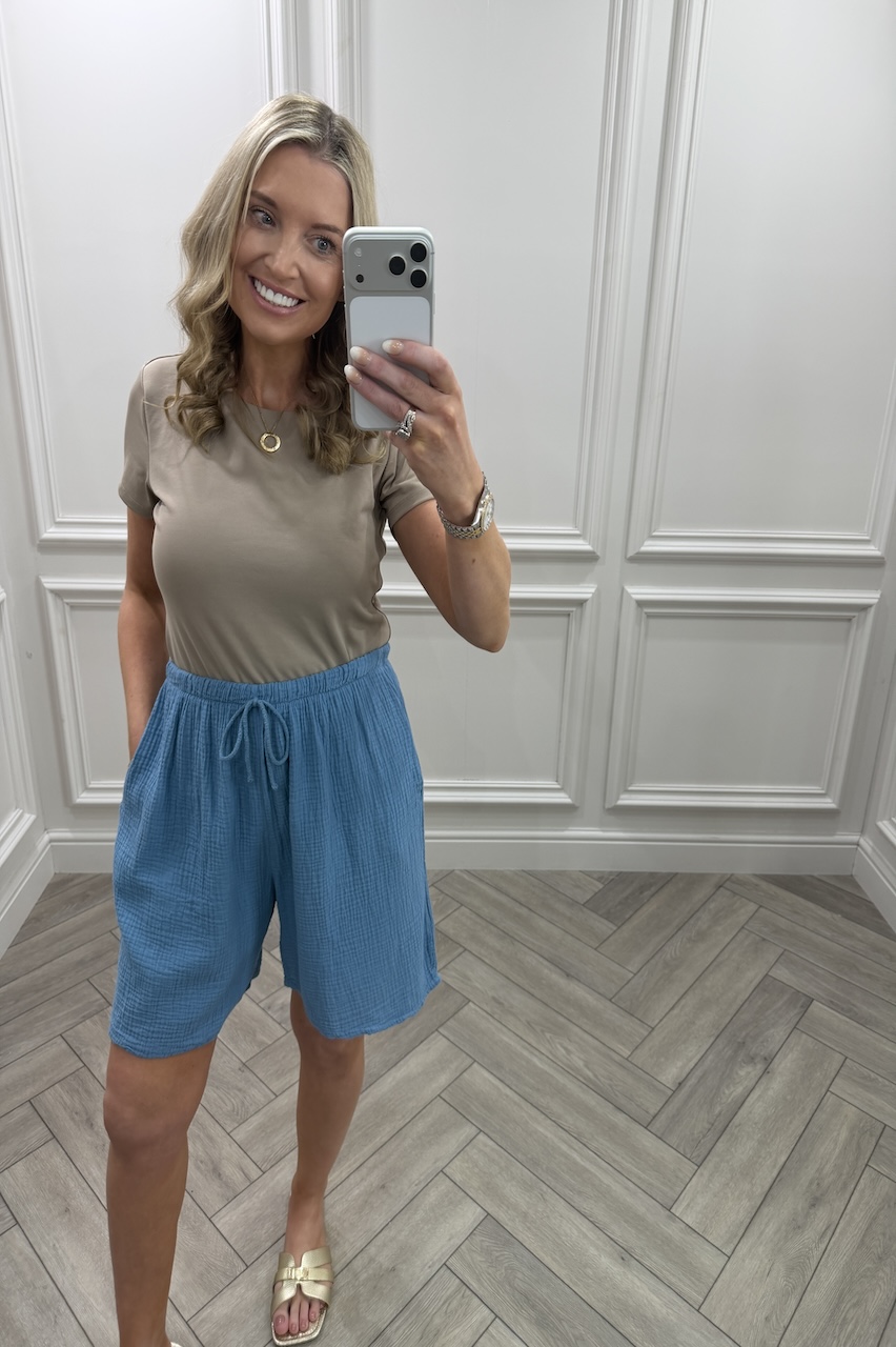  Lola Denim Blue  Double Cotton Shorts