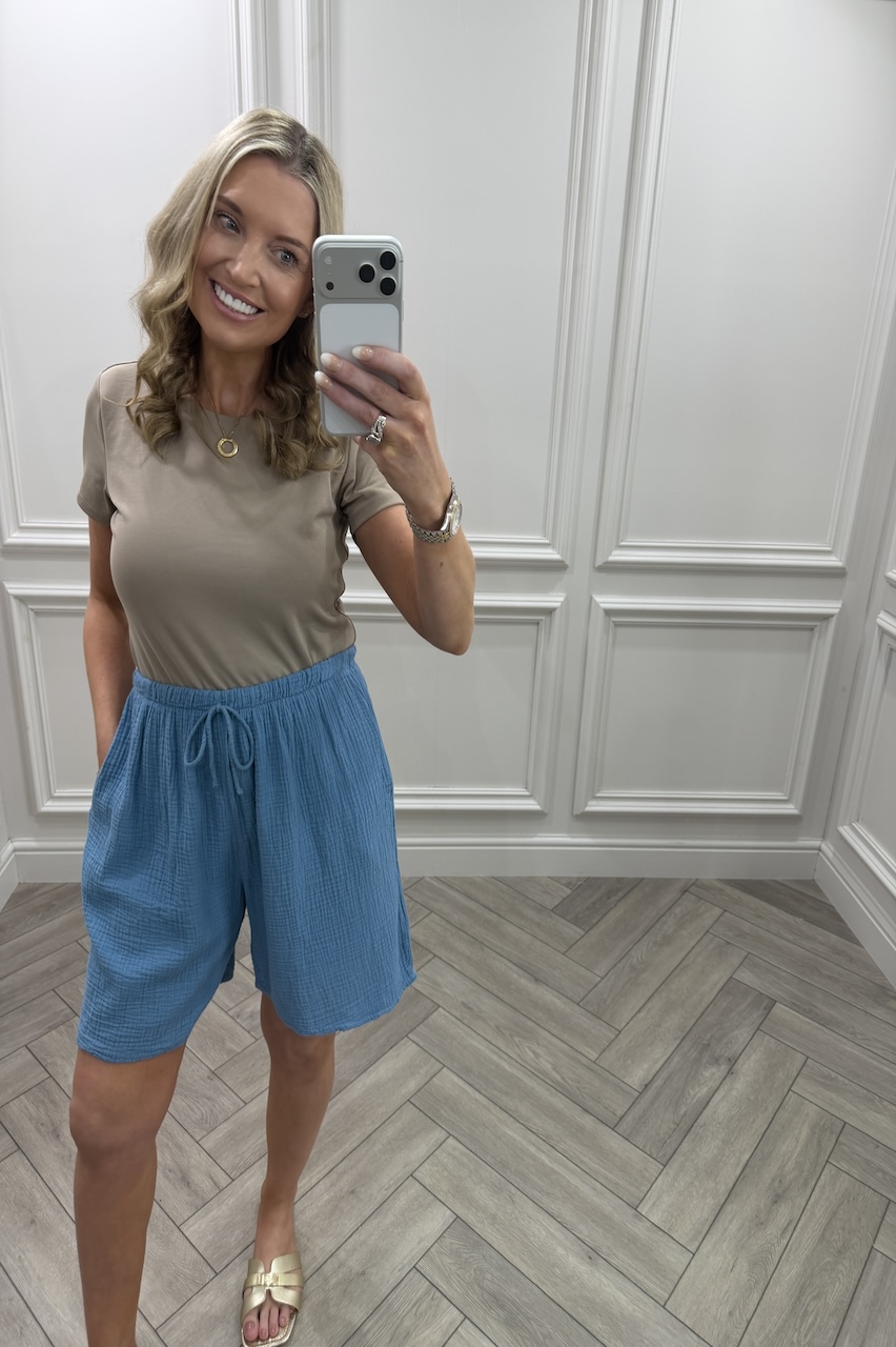  Lola Denim Blue  Double Cotton Shorts