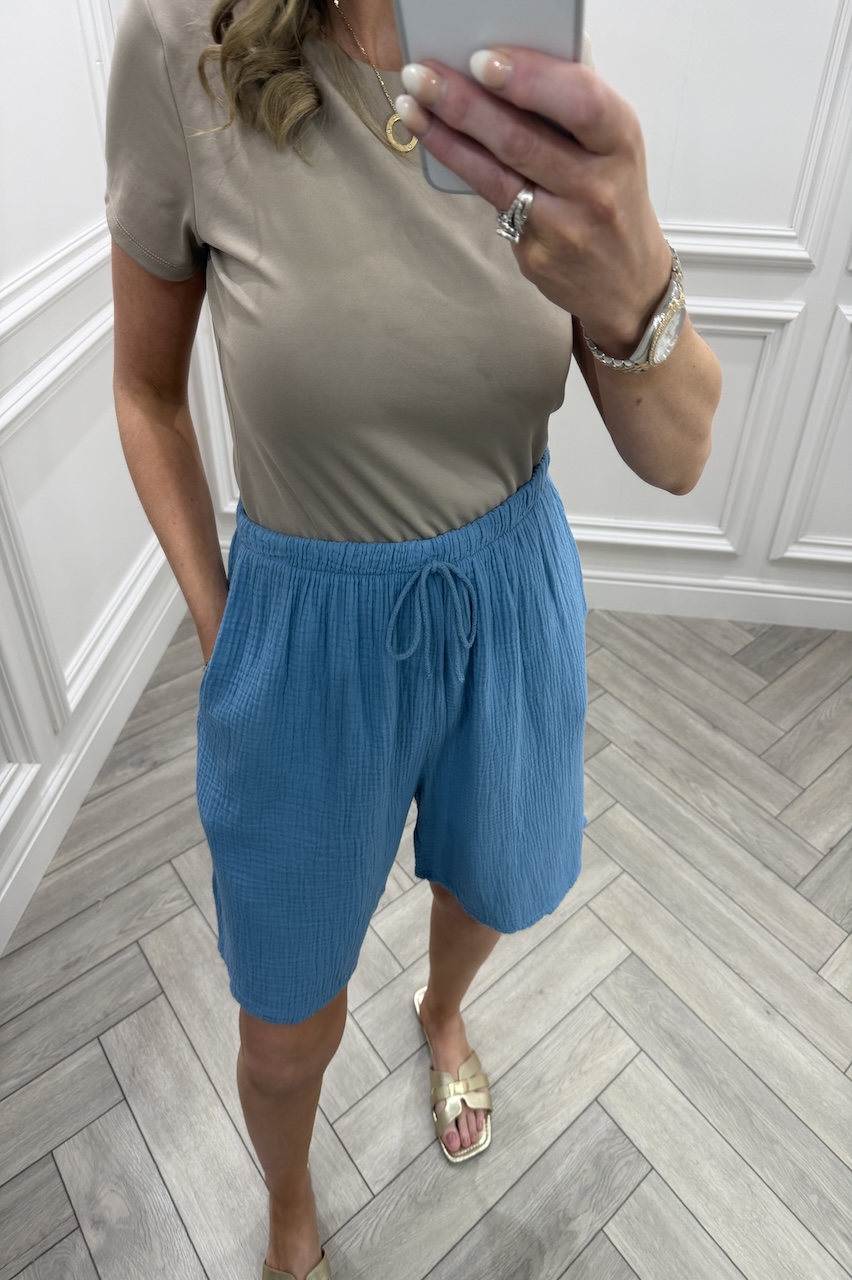  Lola Denim Blue  Double Cotton Shorts