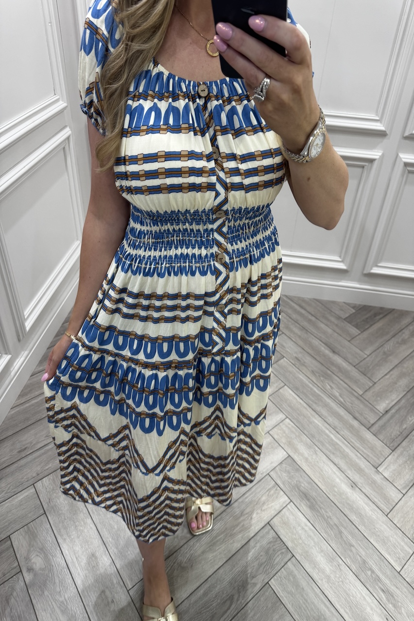Blue Sierra  Shirred Midi Dress
