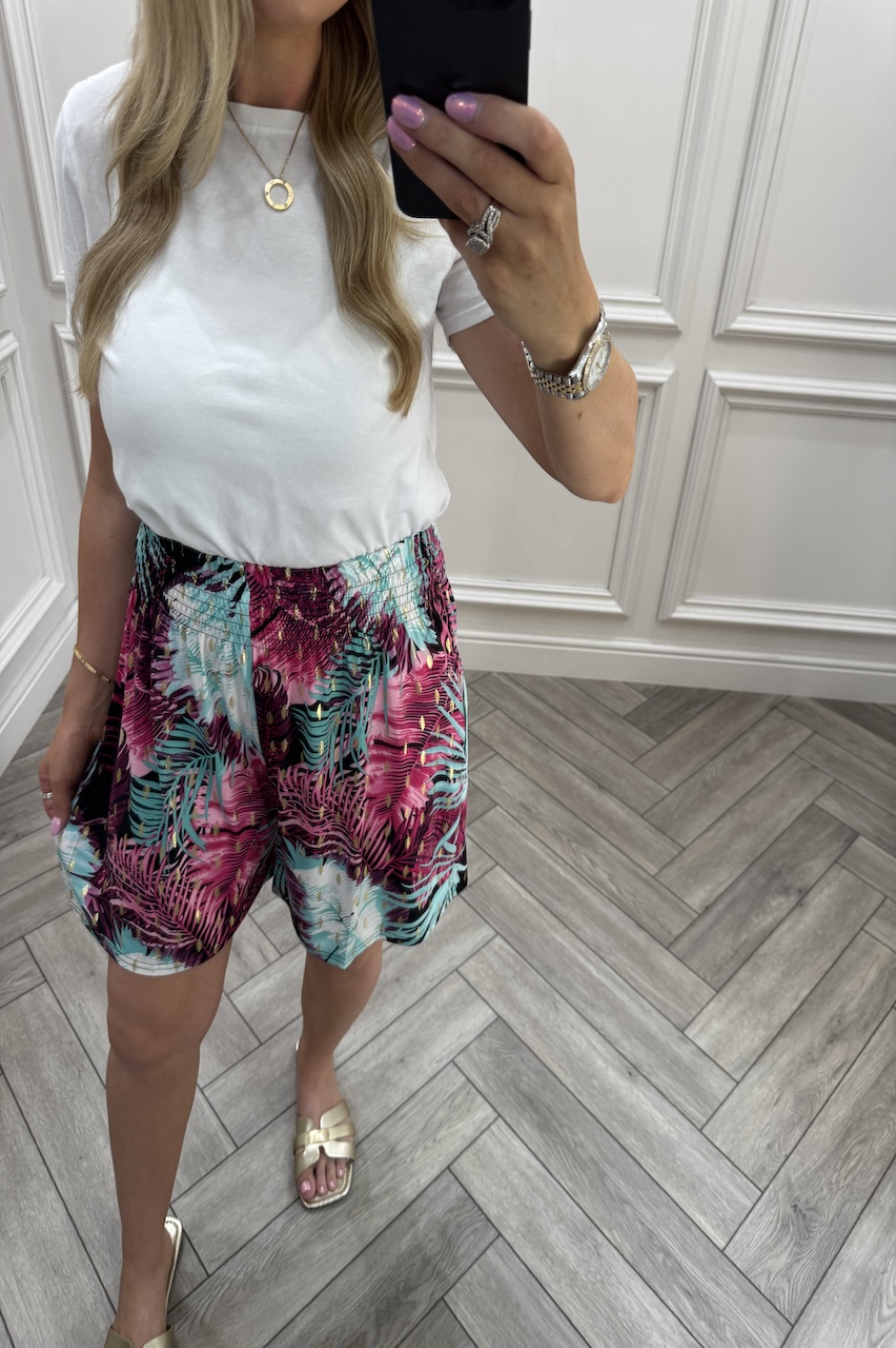 Penny Blue & Pink Elasticated Shorts