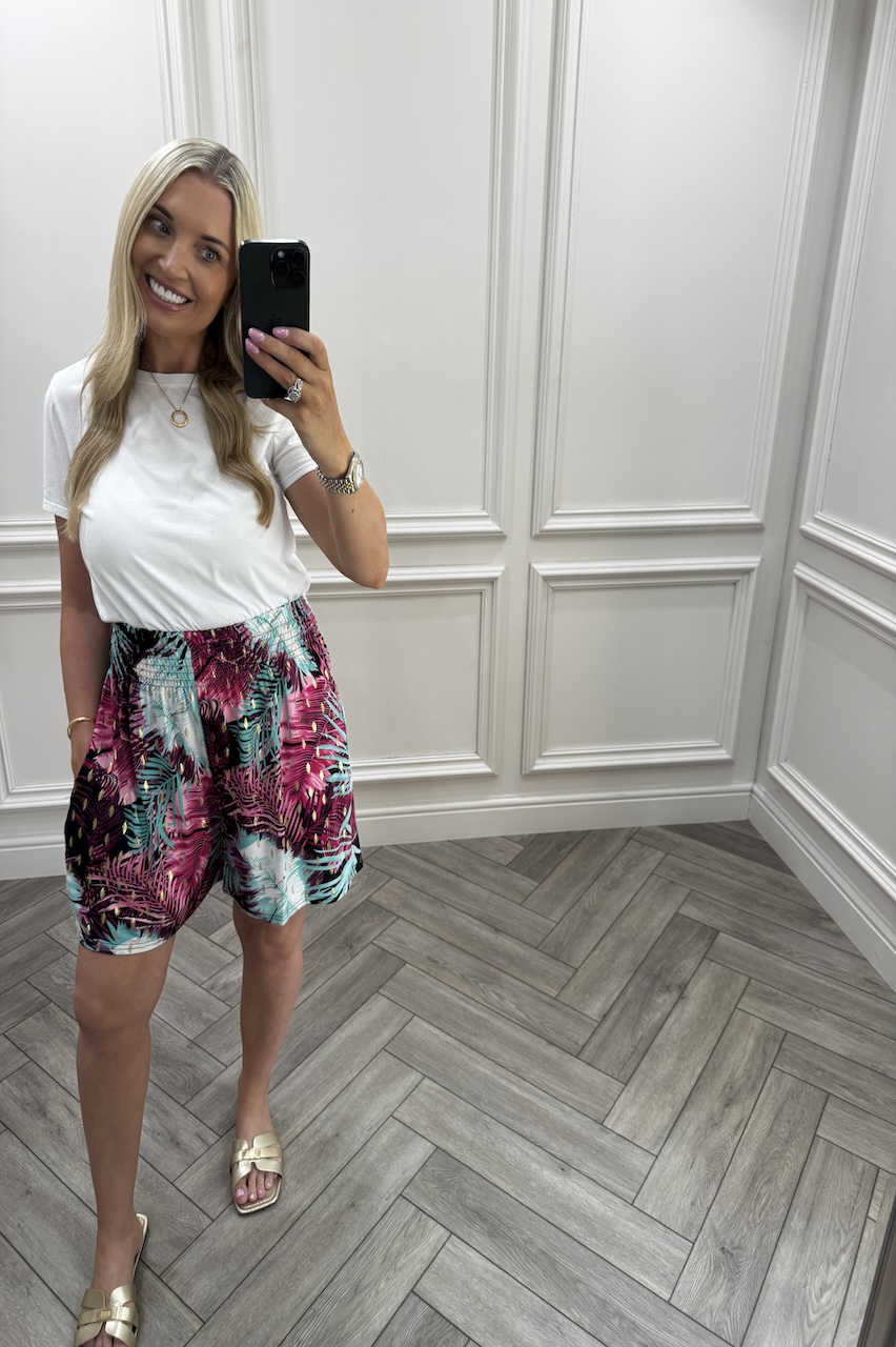 Penny Blue & Pink Elasticated Shorts