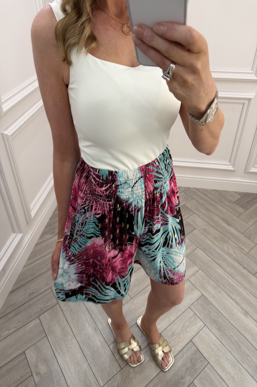 Penny Blue & Pink Elasticated Shorts