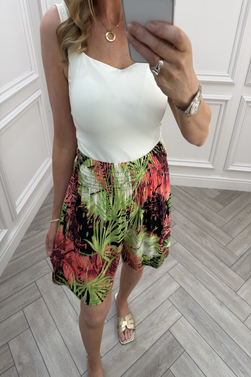 Penny Lime & Pink Elasticated Shorts