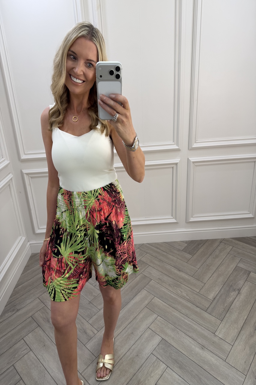 Penny Lime & Pink Elasticated Shorts