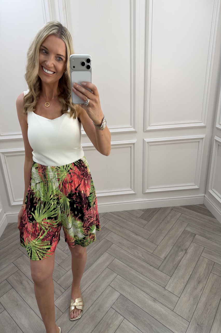 Penny Lime & Pink Elasticated Shorts