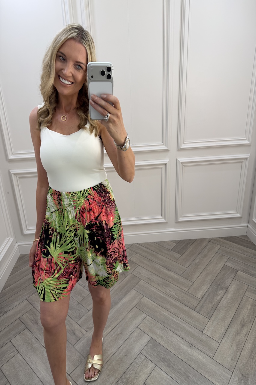 Penny Lime & Pink Elasticated Shorts