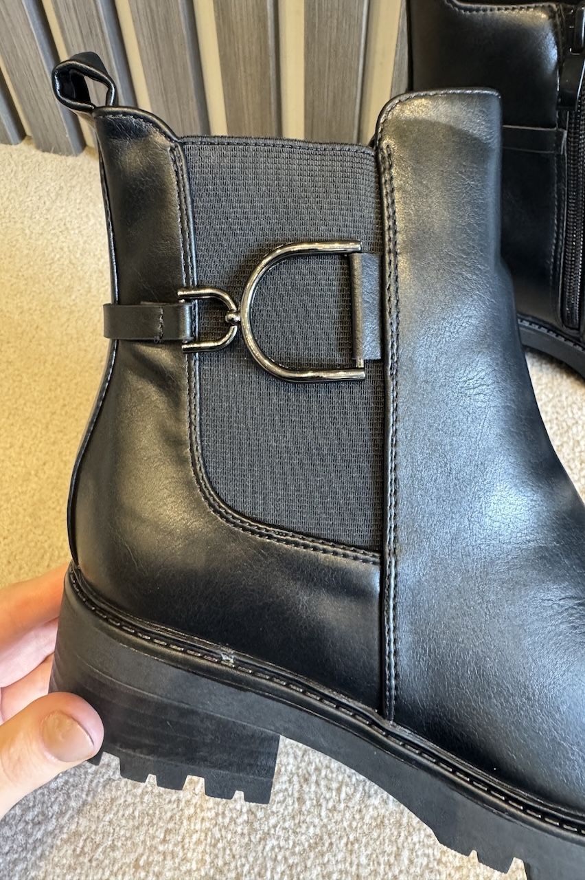 Black Belmont Ankle Boots With Detail 